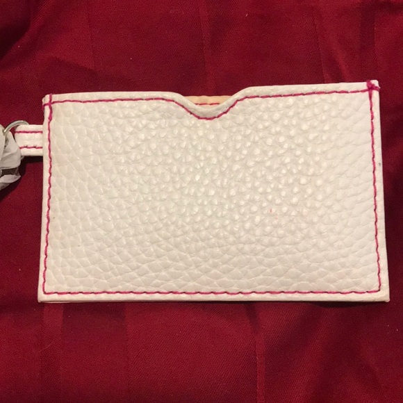 Faux leather mirror wallet off white. Convenient purse pocket size - Picture 2 of 8